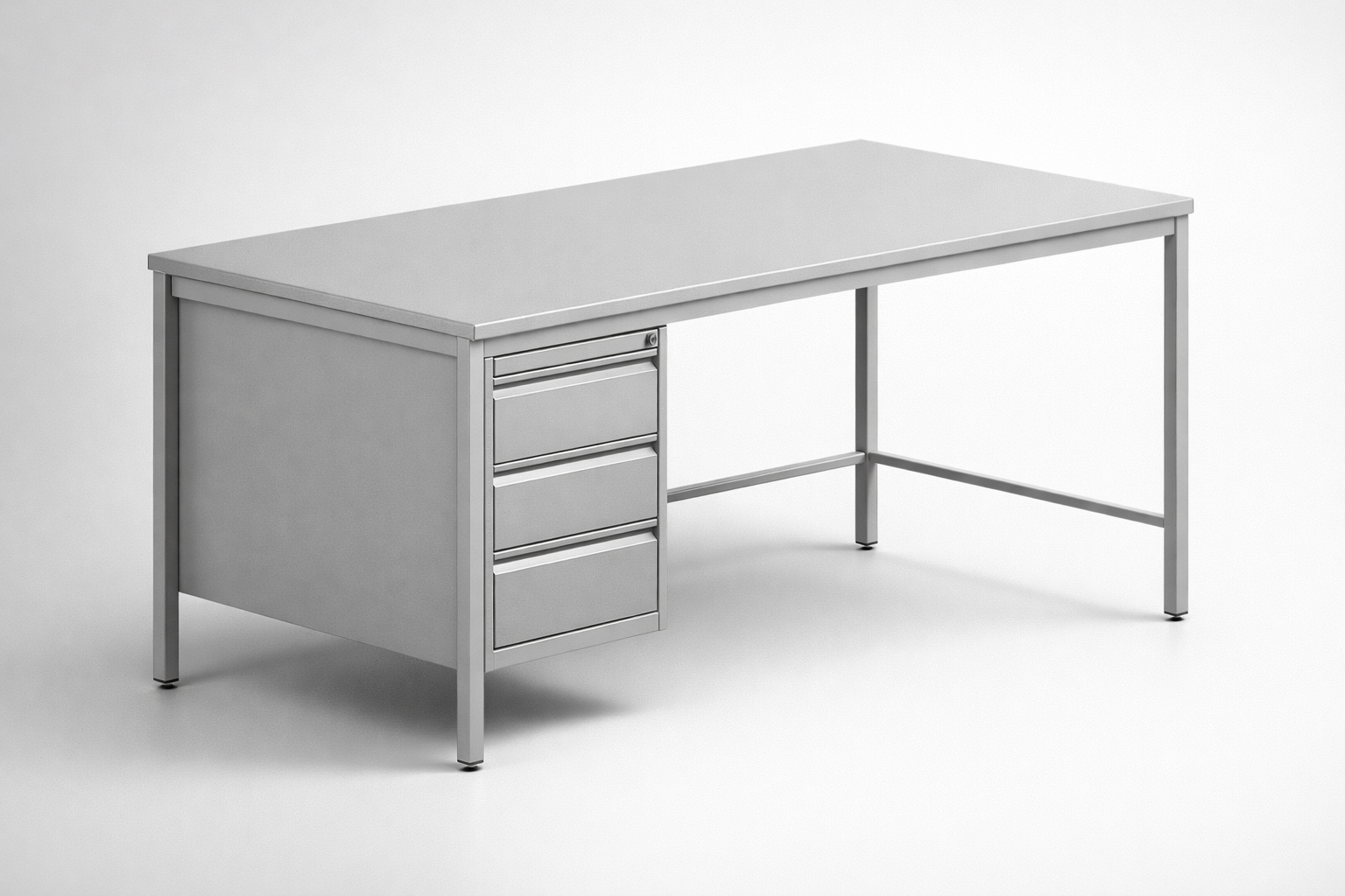 Metal desk Bim 031 st - combining the main worktop with enclosed storage for