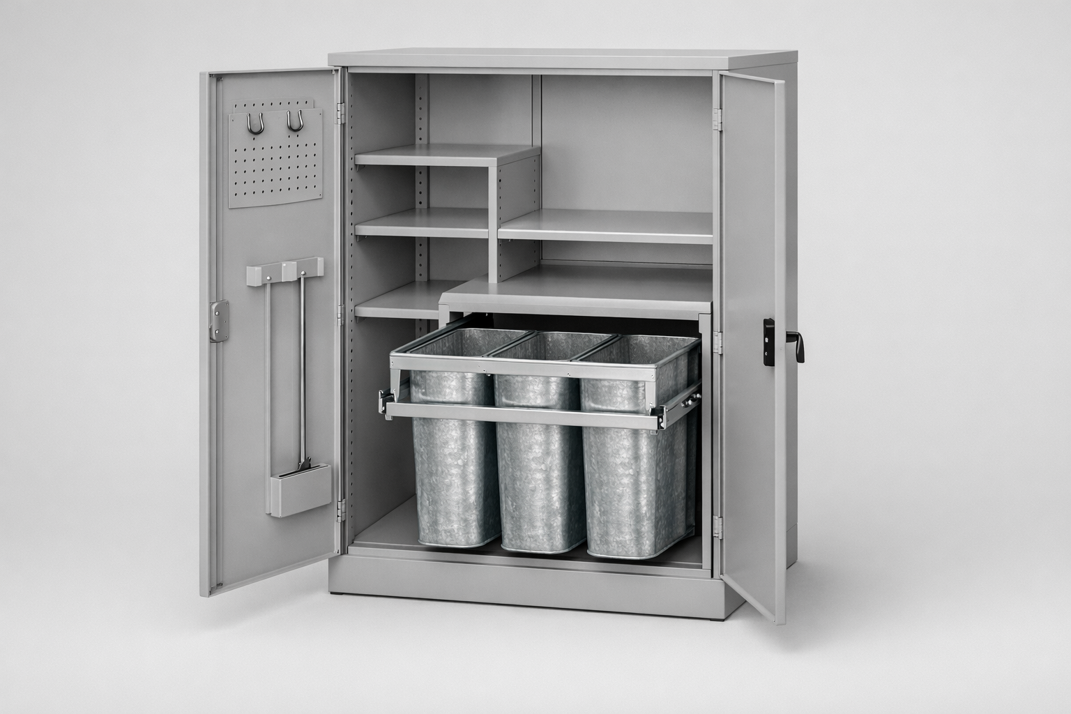 Úklidová skříň MPO 03kkr - uspořádané uložení čisticích prostředků a provozního