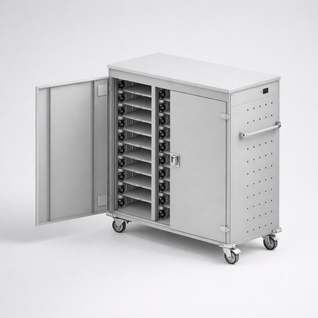 Vozík na notebooky WNL 0714051018 - kontrolovaný oběh, nabíjení a efektivní přesun