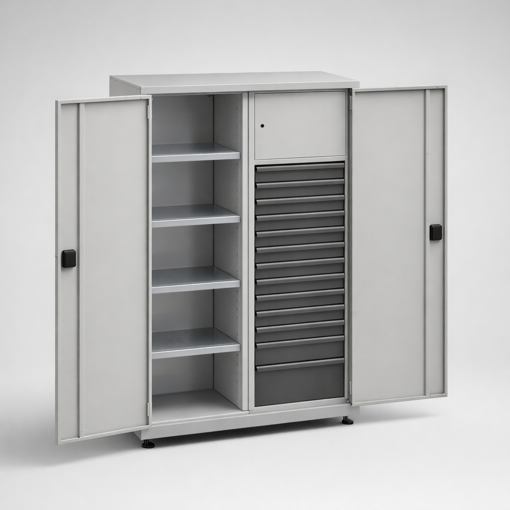 Dílenská skříň MSW212/5-31 - uspořádání nářadí, komponentů a servisního vybavení