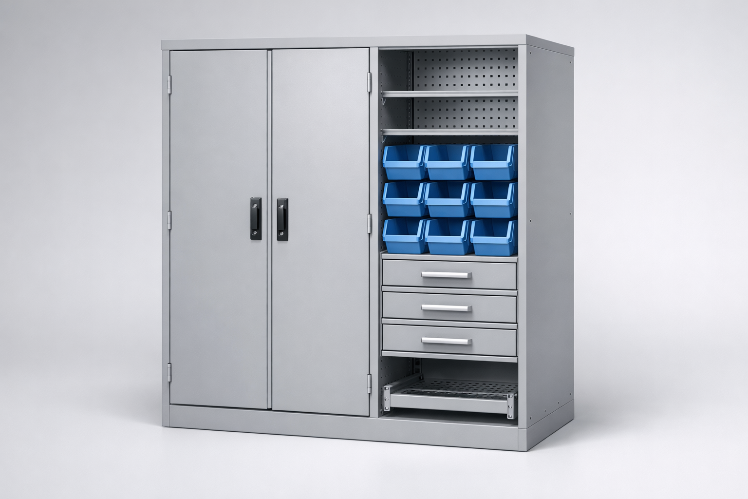 Dílenská skříň Pojemnik warsztatowy S3/h63 - WYSOKI - uspořádání nářadí, komponentů a servisního vybavení