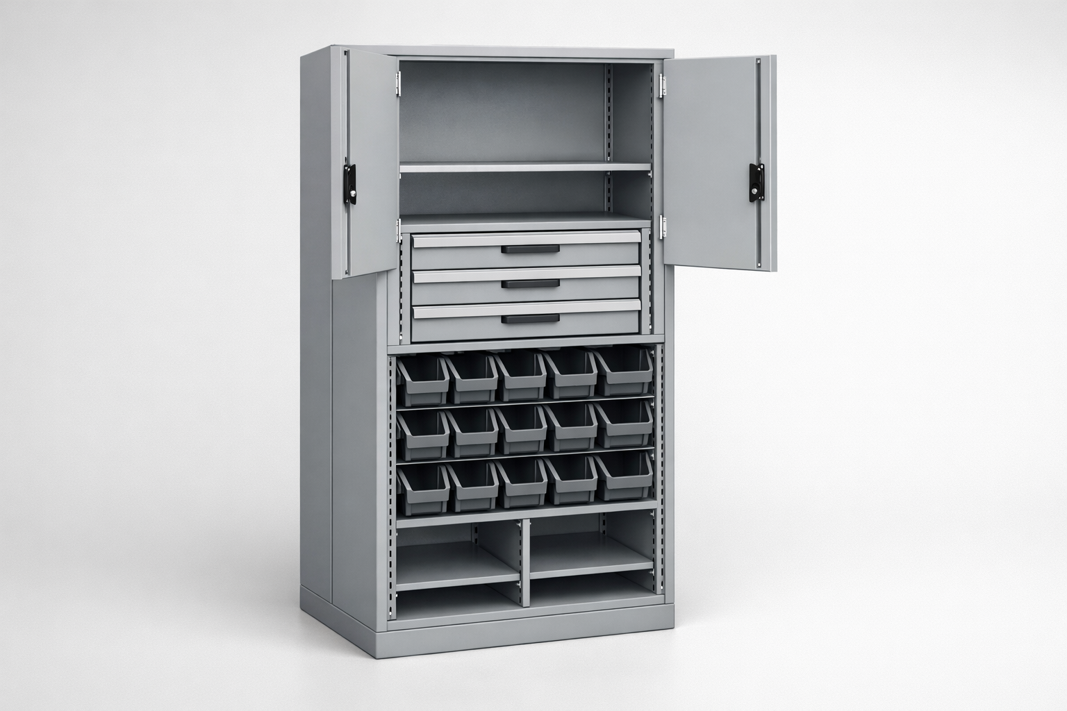 Dílenská skříň Pojemnik warsztatowy S4/h63 - WYSOKI - uspořádání nářadí, komponentů a servisního vybavení