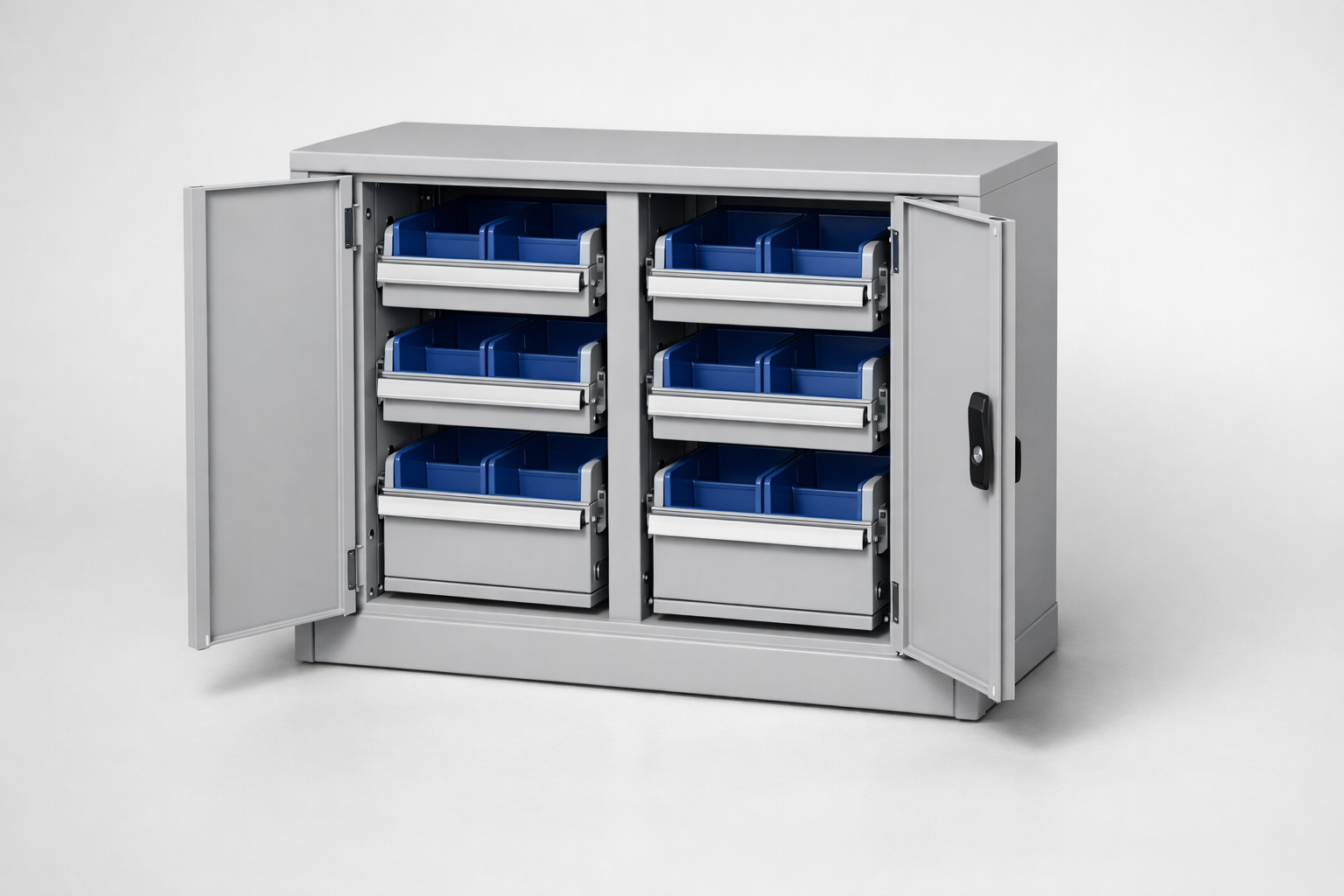Dílenská skříň S2/h63 – 8 szt. - uspořádání nářadí, komponentů a servisního vybavení