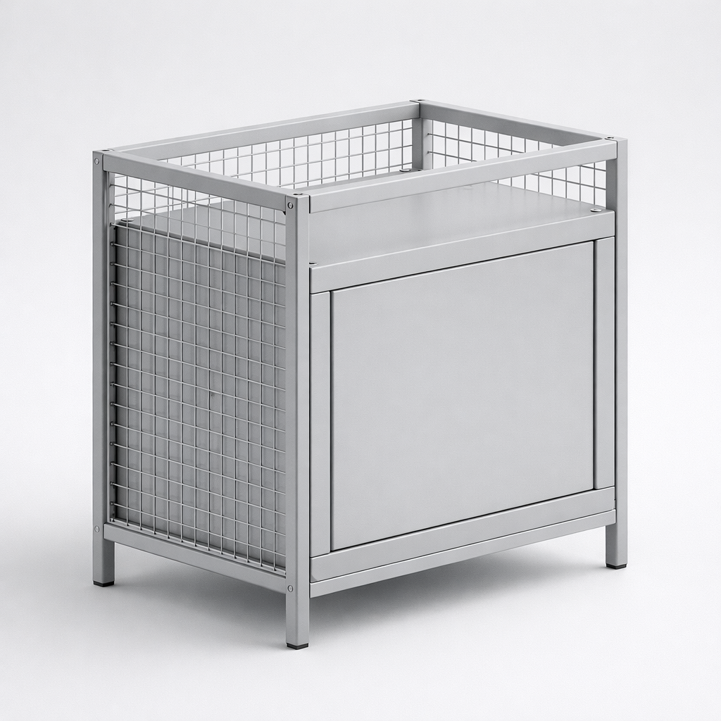 LOV furniture set Lov 1a - blending open presentation with enclosed storage in a