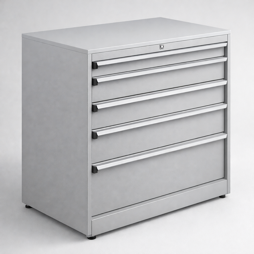 Dílenská skříň Szw 302 - uspořádání nářadí, komponentů a servisního vybavení